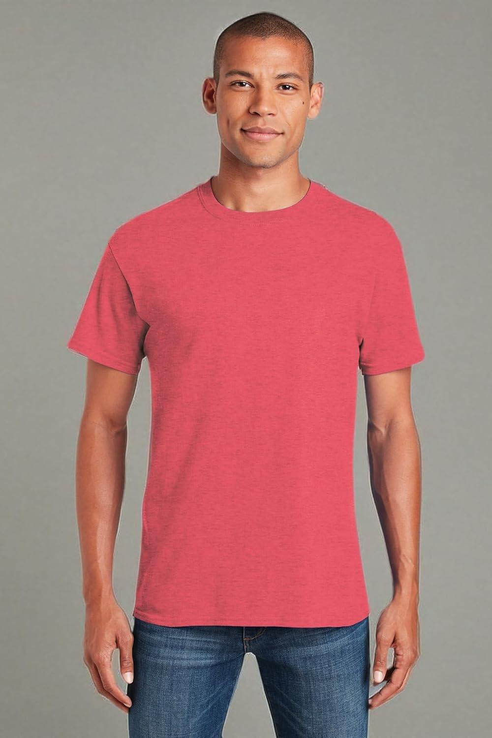 imageGildan Adult Heavy Cotton TShirt Style G5000 MultipackHeather Red 3pack