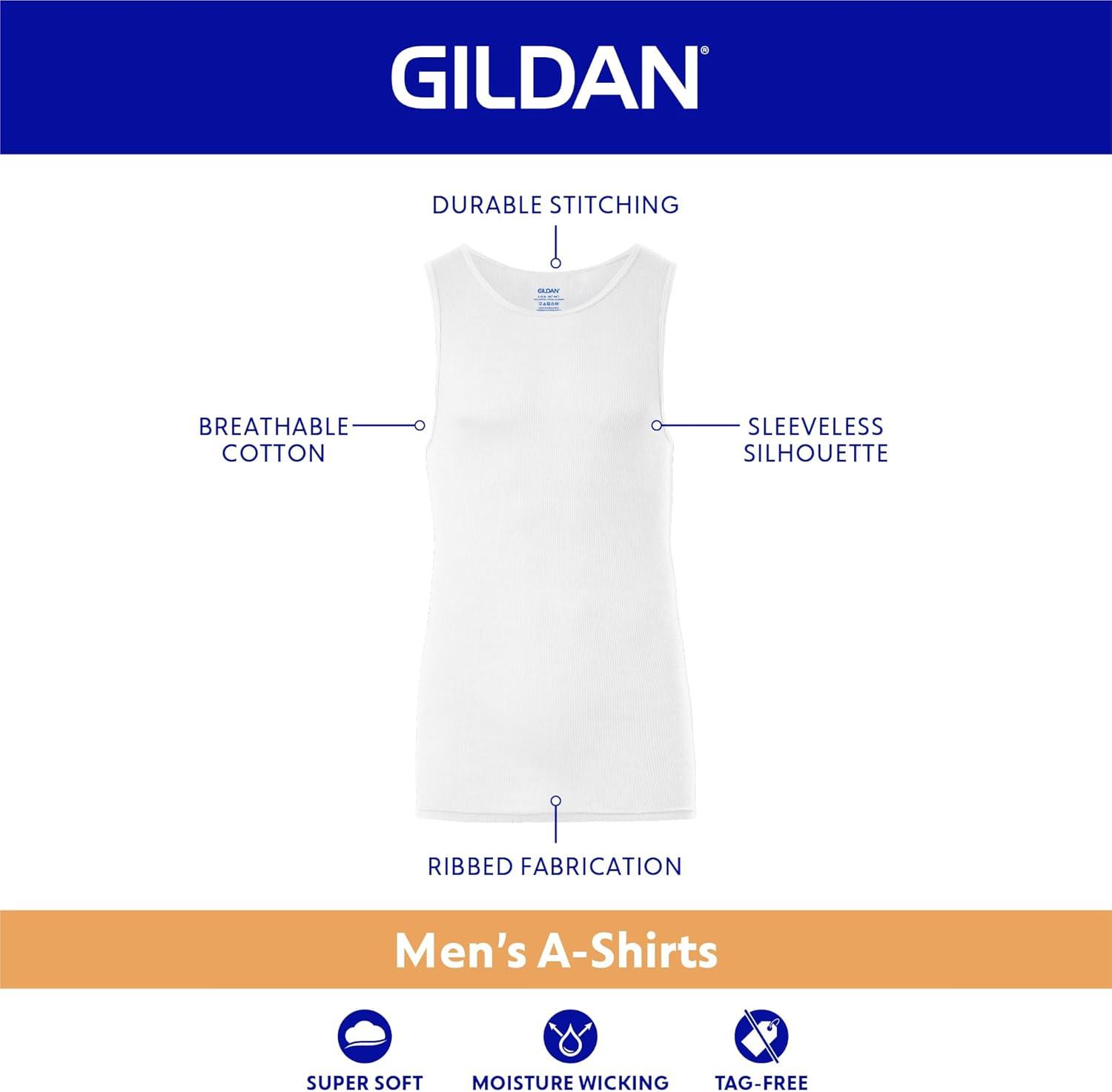 imageGildan Mens AShirts Tanks MultipackBlackSport GreyCharcoal 5pack