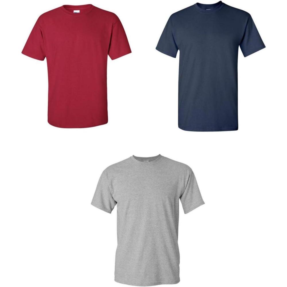 imageGildan Adult Heavy Cotton TShirt Style G5000 Multipack1 Cardinal Red  1 Navy  1 Sport Grey