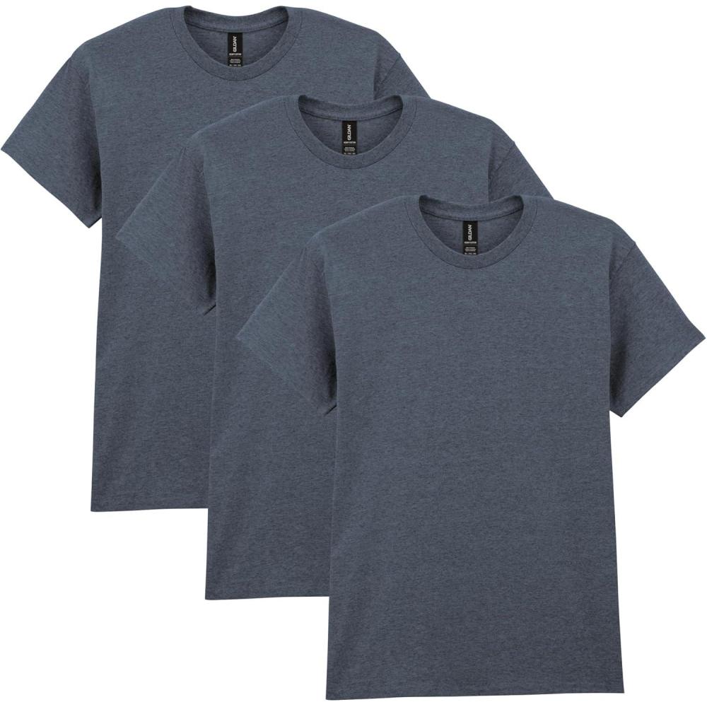 imageGildan Adult Heavy Cotton TShirt Style G5000 MultipackHeather Navy 3pack