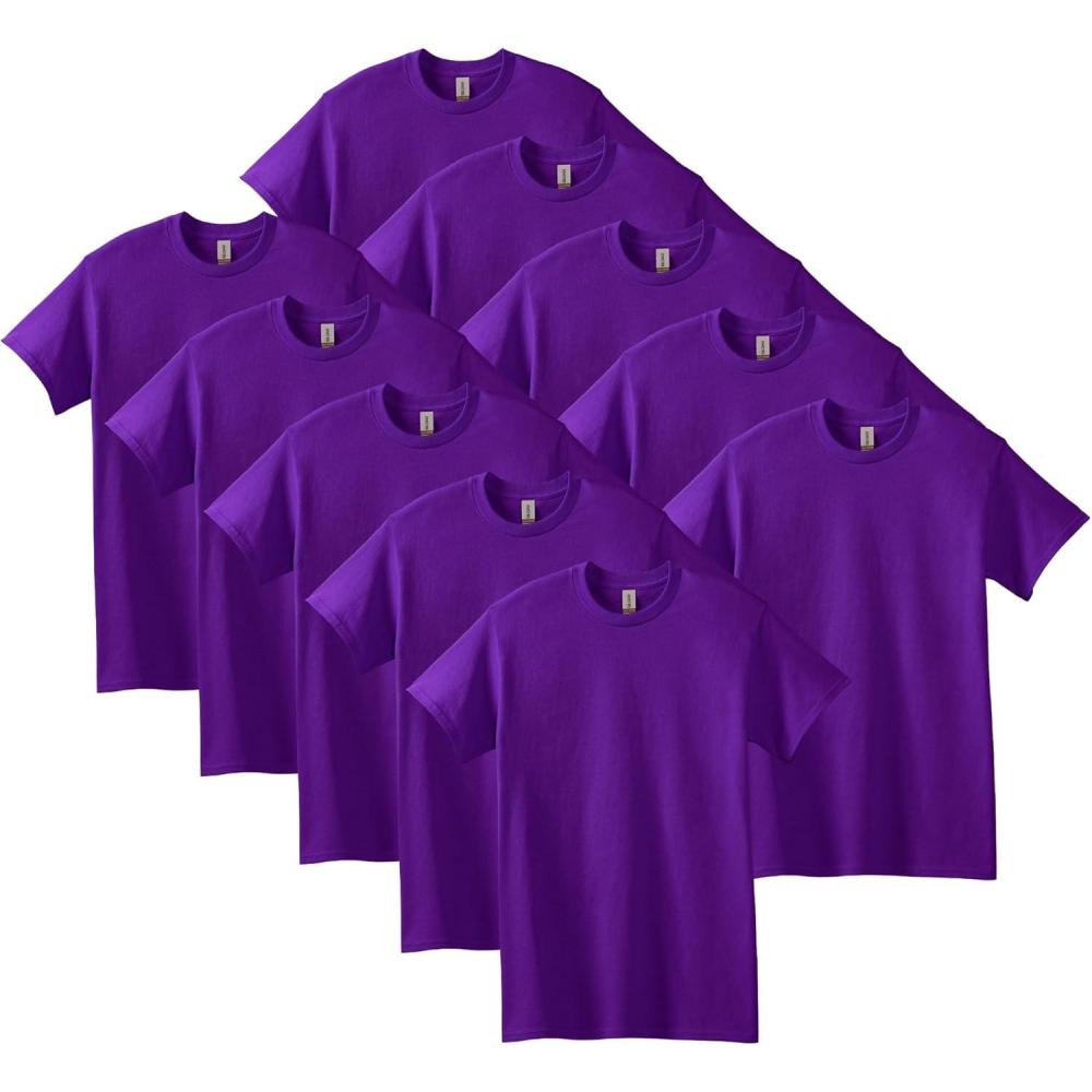 imageGildan Adult Heavy Cotton TShirt Style G5000 MultipackPurple 10pack