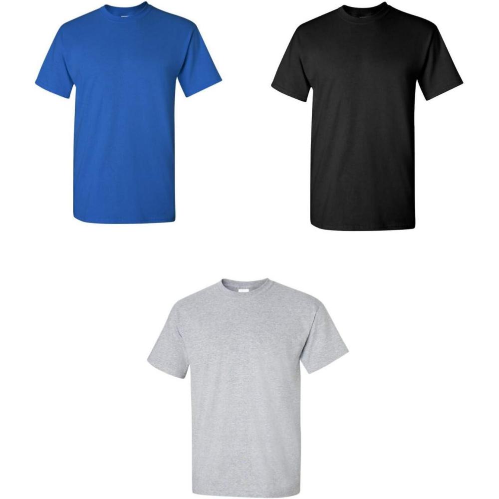 imageGildan Adult Heavy Cotton TShirt Style G5000 MultipackRoyal  Black  Sport Grey