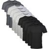 Gildan Men’s Crew T-Shirts, Multipack, Style G1100(Black/Sport Grey/Charcoal (10-pack))