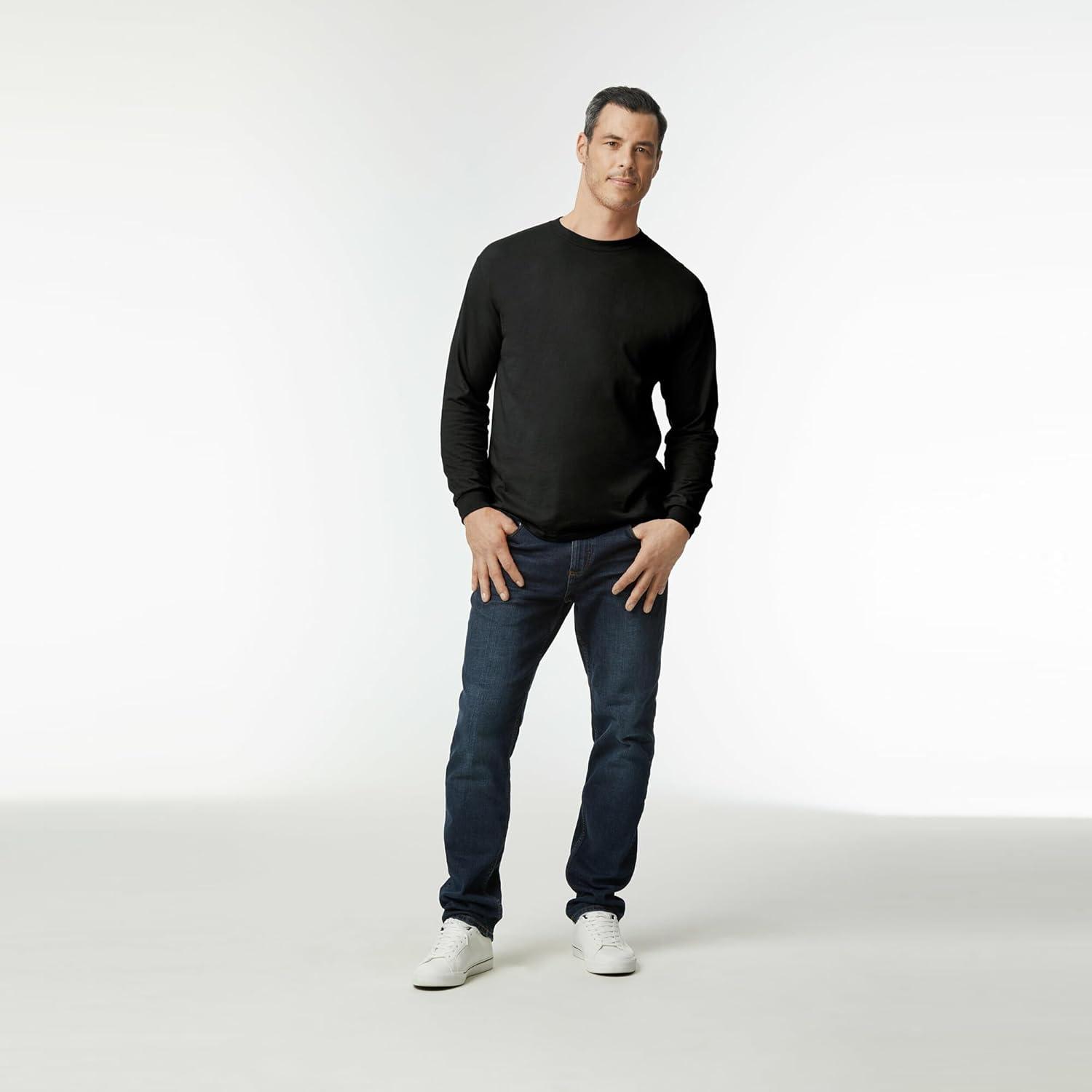 imageGildan Adult DryBlend Long Sleeve TShirt Style G8400 2PackBlackgraphiteheather