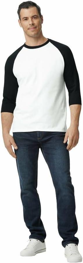 imageGildan Adult Heavy Cotton 34 Raglan TShirt Style G5700 2PackWhiteBlack