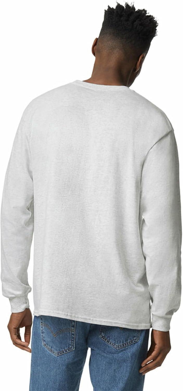 imageGildan Adult Ultra Cotton Long Sleeve TShirt Style G2400 MultipackAsh Grey 3pack