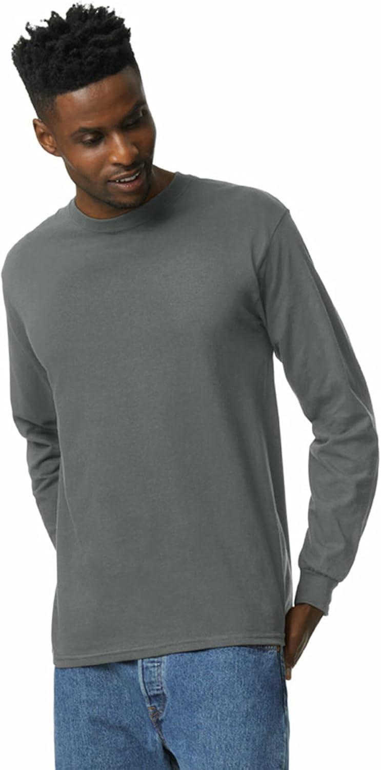 imageGildan Adult Ultra Cotton Long Sleeve TShirt Style G2400 MultipackCharcoal 2pack