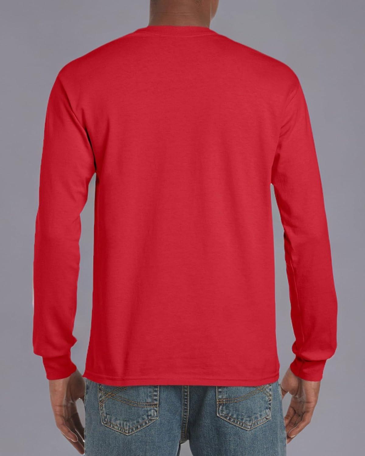 imageGildan Adult Ultra Cotton Long Sleeve TShirt Style G2400 MultipackRed 2pack