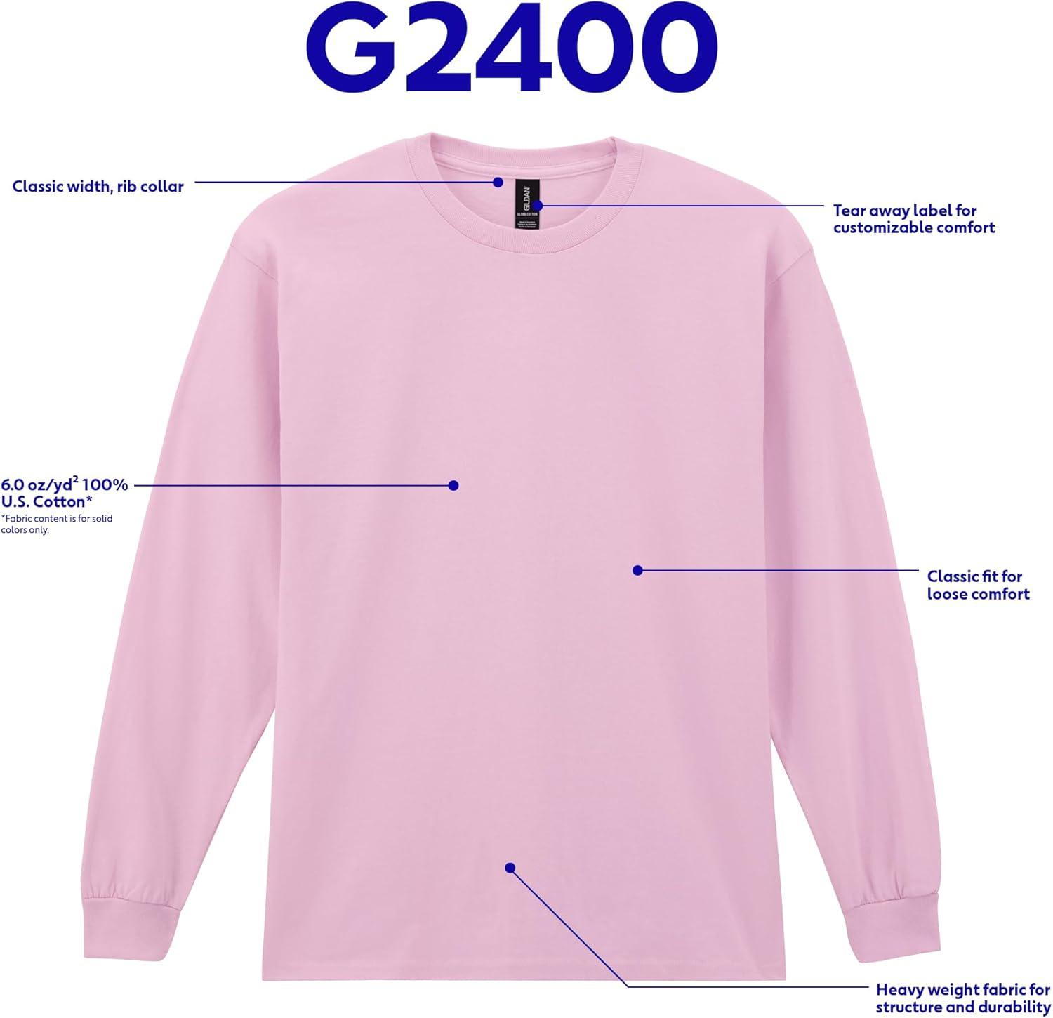 imageGildan Adult Ultra Cotton Long Sleeve TShirt Style G2400 MultipackSand 3pack