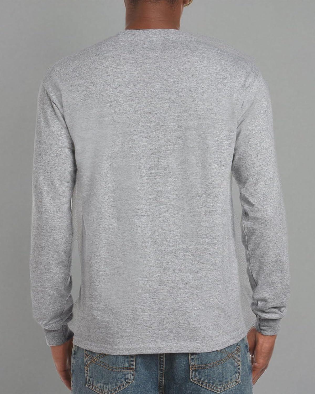 imageGildan Adult Ultra Cotton Long Sleeve TShirt Style G2400 MultipackSport Grey 2pack