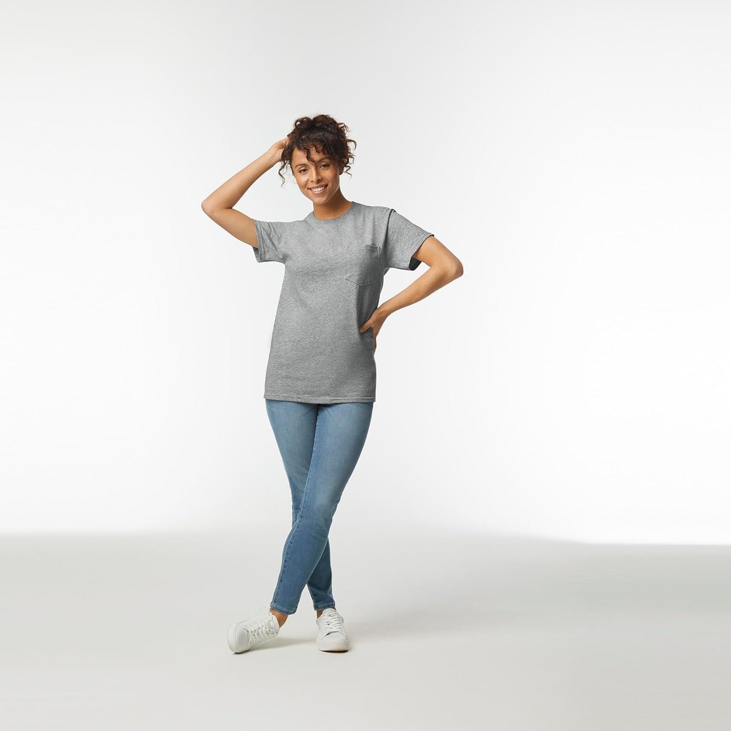 imageGildan Adult Ultra Cotton TShirt with Pocket Style G2300 2PackSport Grey