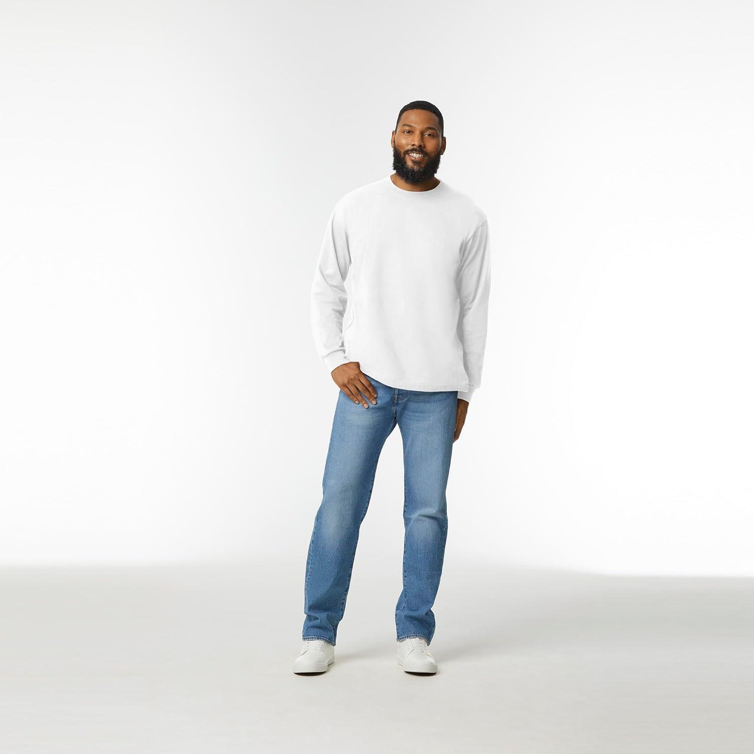 imageGildan Hammer Adult Long Sleeve TShirt 2Pack Style GH400White 2pack