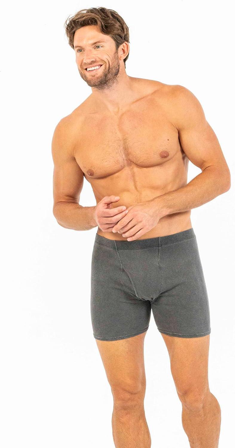 imageGildan Mens Underwear Covered Waistband Boxer Briefs MultipackBlackCharcoalNavy 10pack