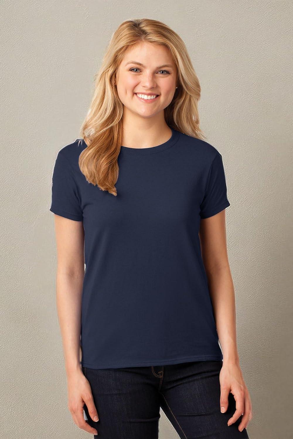 imageGildan Womens Heavy Cotton TShirt Style G5000L 2PackNavy