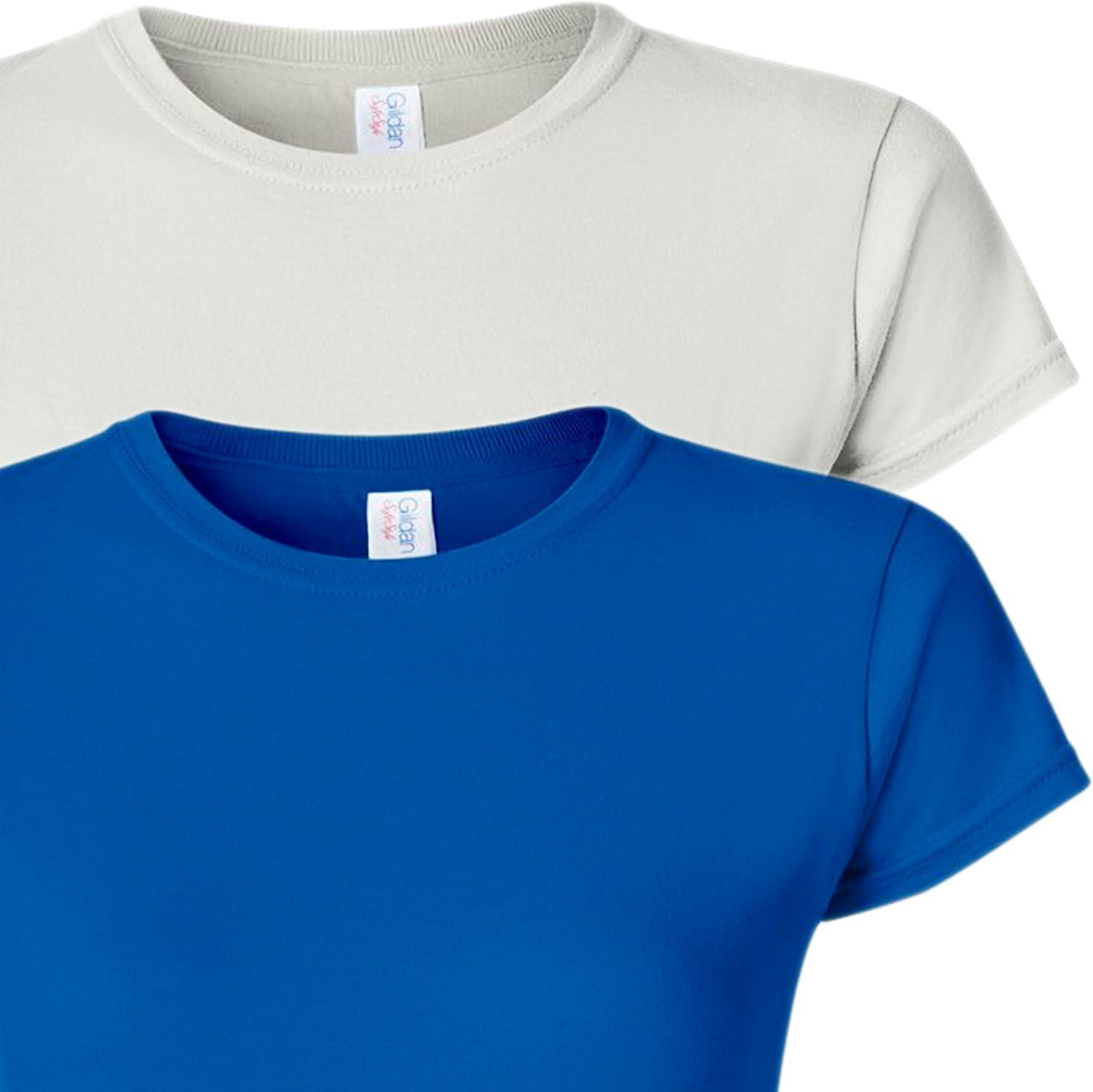 imageGildan Womens Softstyle Cotton TShirt Style G64000l MultipackAsh Grey