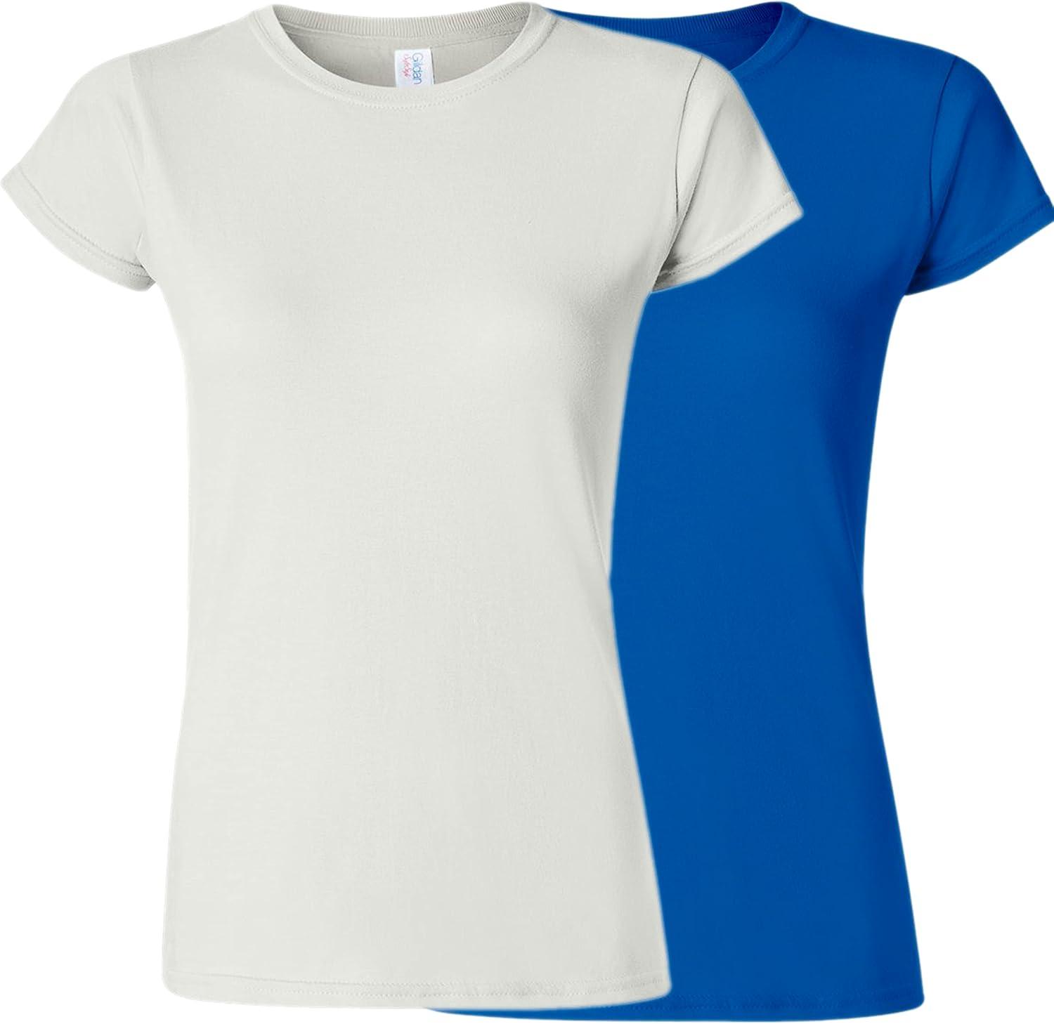 imageGildan Womens Softstyle Cotton TShirt Style G64000l MultipackAsh Grey