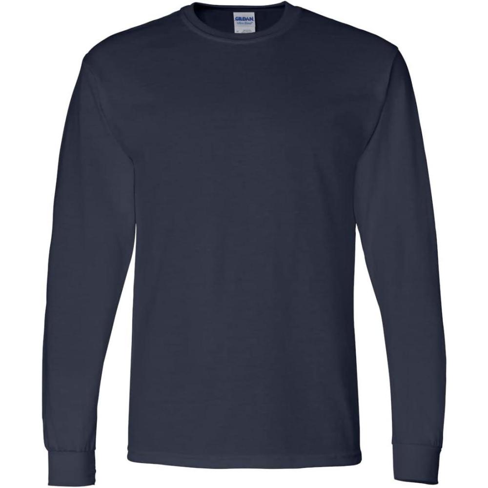 imageCotton 6 oz LongSleeve TShirt G2401 Navy  1 Black