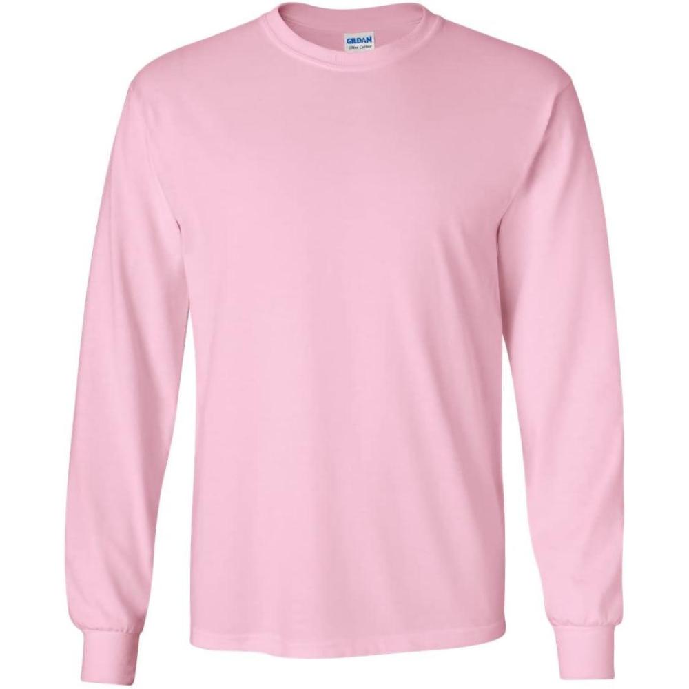 imageGildan Adult DryBlend Long Sleeve TShirt Style G8400 2Pack1 Light Pink  1 Indigo Blue