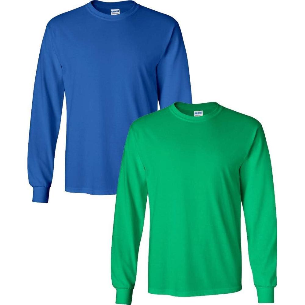 imageGildan Adult DryBlend Long Sleeve TShirt Style G8400 2Pack1 Royal 1 Irish Green