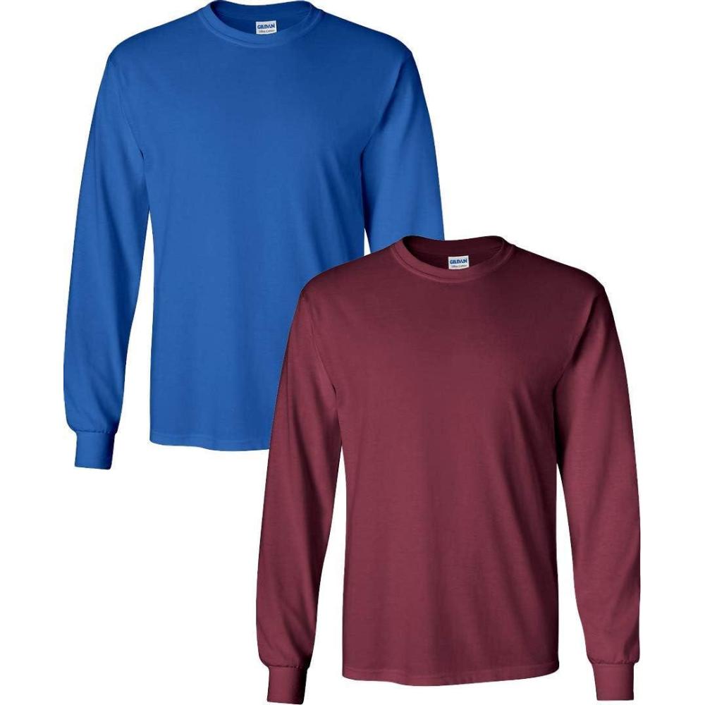 imageGildan Adult DryBlend Long Sleeve TShirt Style G8400 2Pack1 Royal 1 Maroon