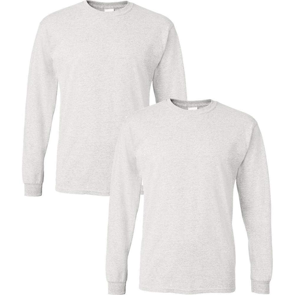 imageGildan Adult DryBlend Long Sleeve TShirt Style G8400 2PackAsh Grey