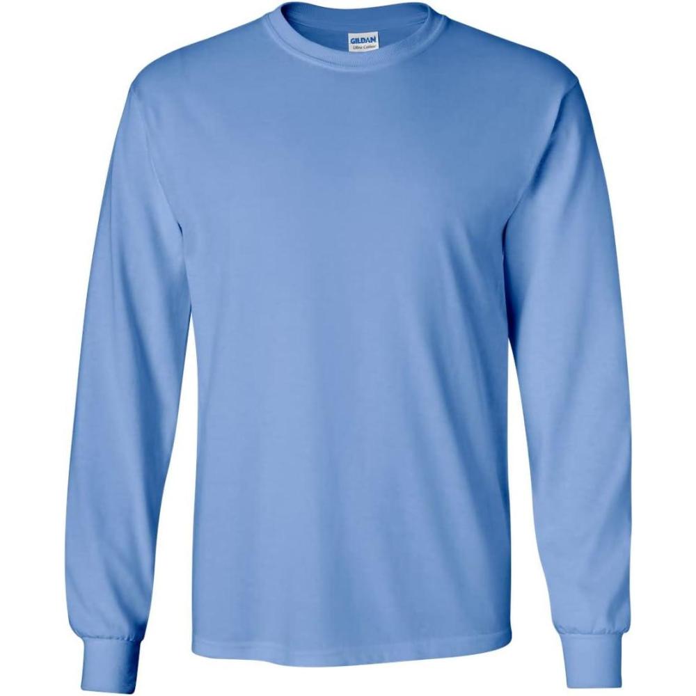 imageGildan Adult DryBlend Long Sleeve TShirt Style G8400 2PackAsh GreyCarolina Blue
