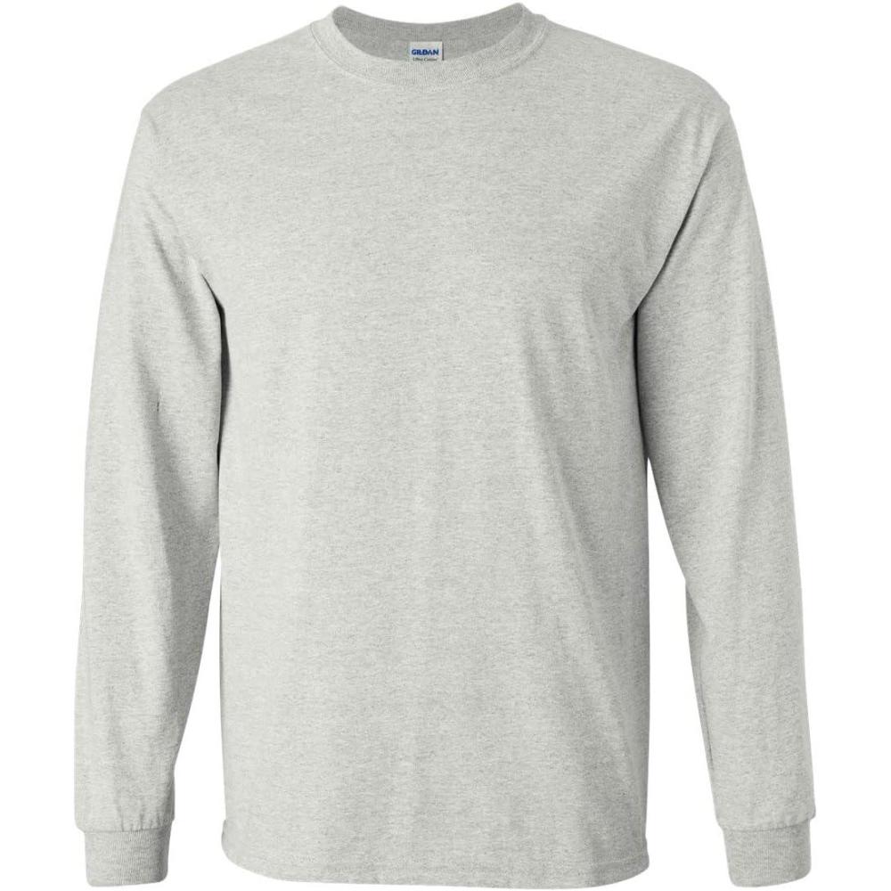 imageGildan Adult DryBlend Long Sleeve TShirt Style G8400 2PackAsh GreyNavy