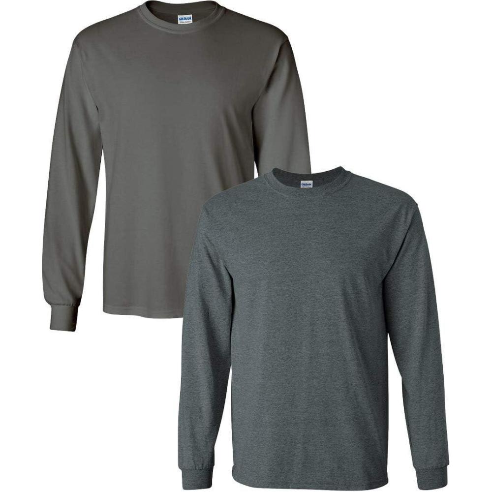 imageGildan Adult DryBlend Long Sleeve TShirt Style G8400 2PackCharcoaldarkheather