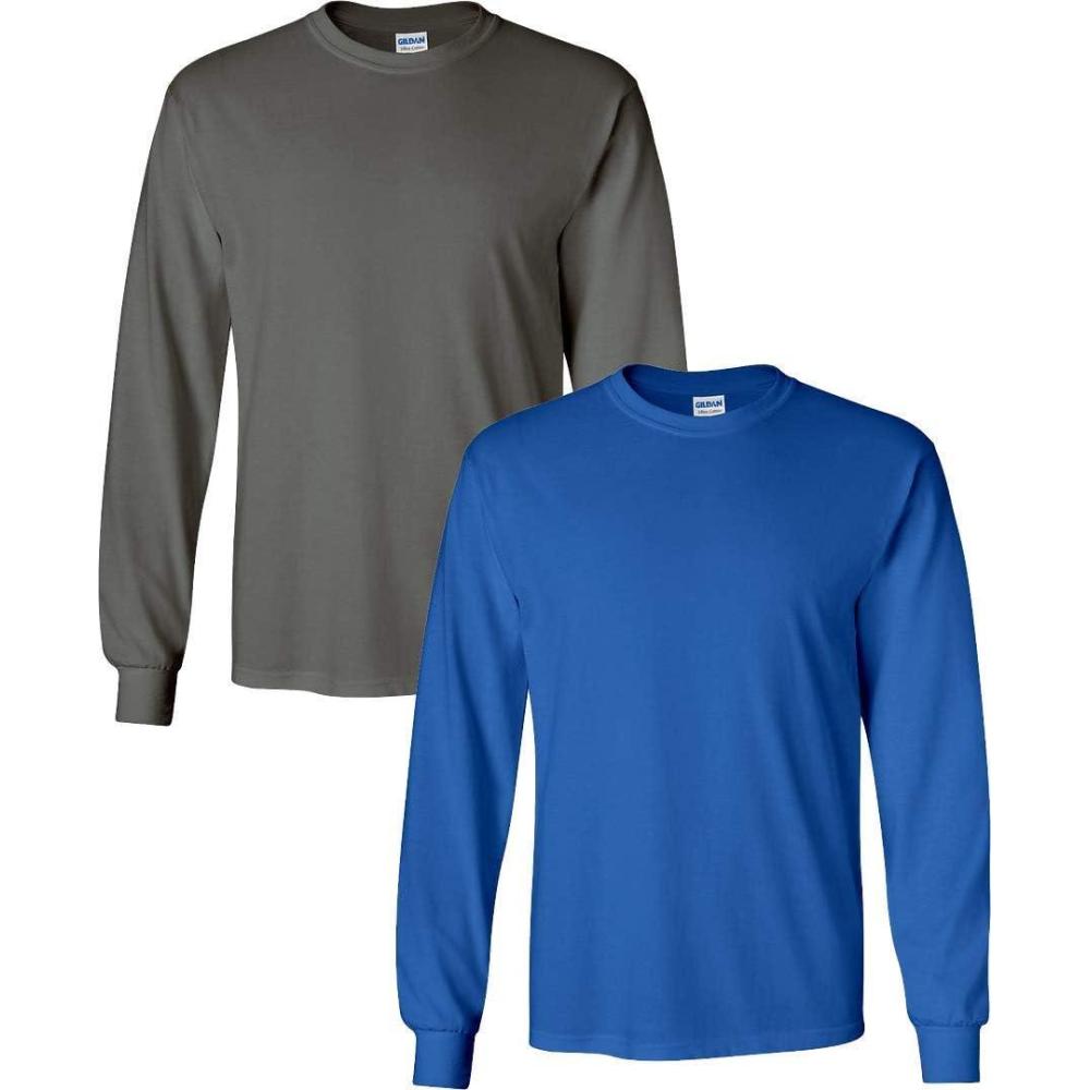 imageGildan Adult DryBlend Long Sleeve TShirt Style G8400 2PackCharcoalroyal
