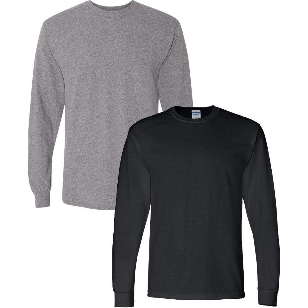 imageGildan Adult DryBlend Long Sleeve TShirt Style G8400 2PackGraphiteheatherblack