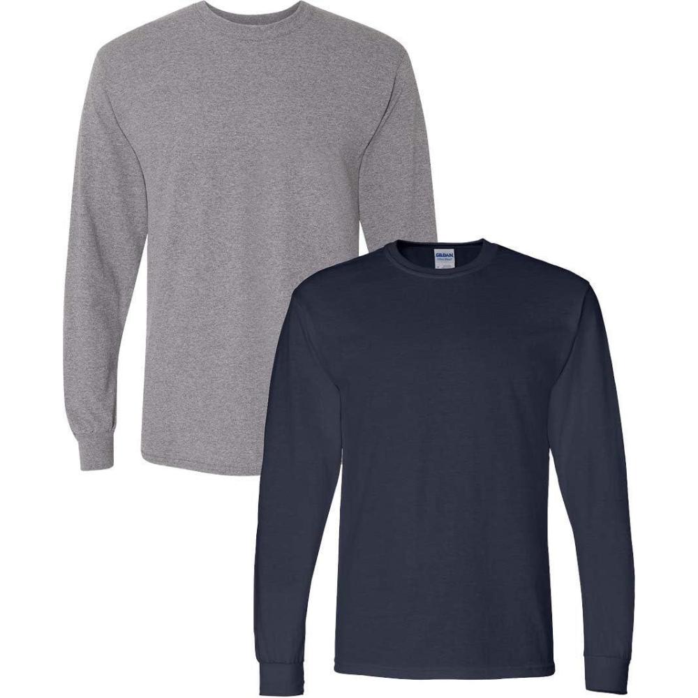 imageGildan Adult DryBlend Long Sleeve TShirt Style G8400 2PackGraphiteheathernavy
