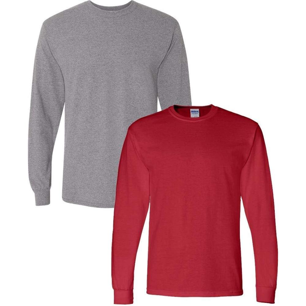 imageGildan Adult DryBlend Long Sleeve TShirt Style G8400 2PackGraphiteheatherred
