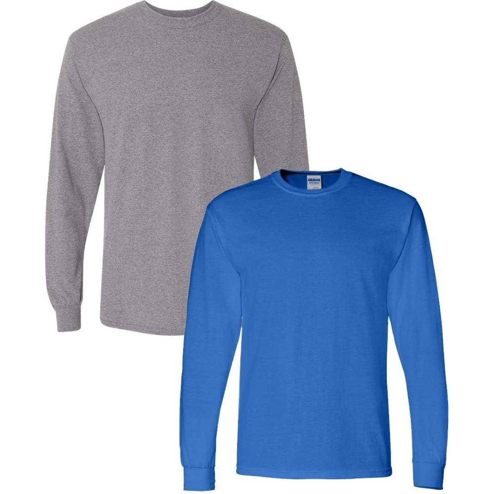 imageGildan Adult DryBlend Long Sleeve TShirt Style G8400 2PackGraphiteheatherroyal