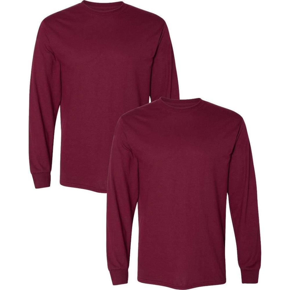 imageGildan Adult DryBlend Long Sleeve TShirt Style G8400 2PackMaroon