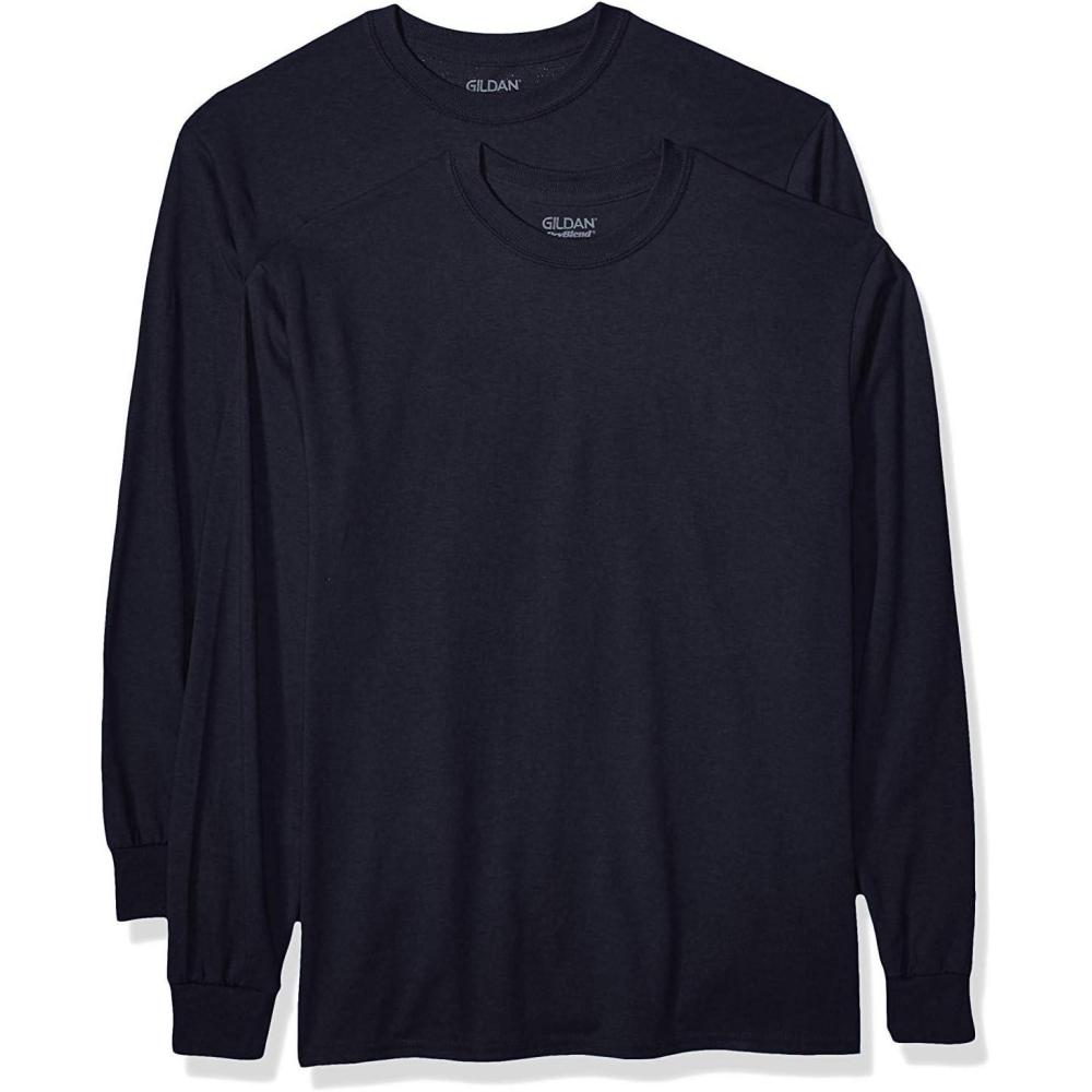 imageGildan Adult DryBlend Long Sleeve TShirt Style G8400 2PackNavy