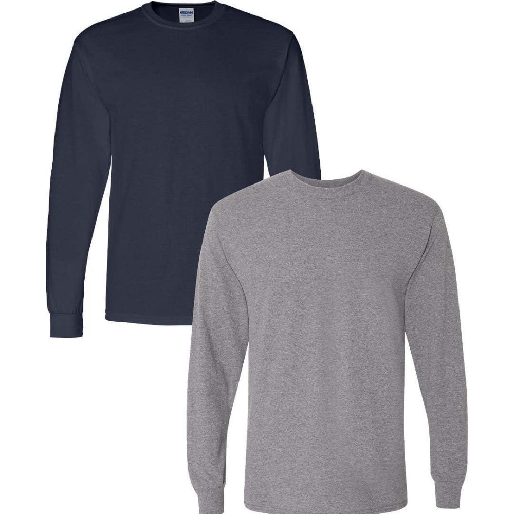 imageGildan Adult DryBlend Long Sleeve TShirt Style G8400 2PackNavygraphiteheather