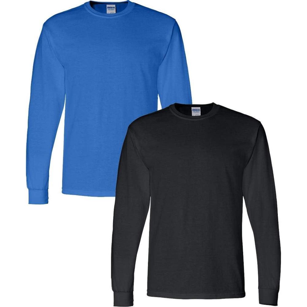 imageGildan Adult DryBlend Long Sleeve TShirt Style G8400 2PackRoyalblack