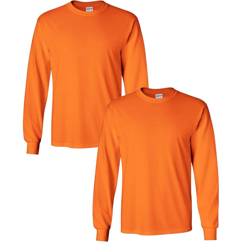 imageGildan Adult DryBlend Long Sleeve TShirt Style G8400 2PackS Orange