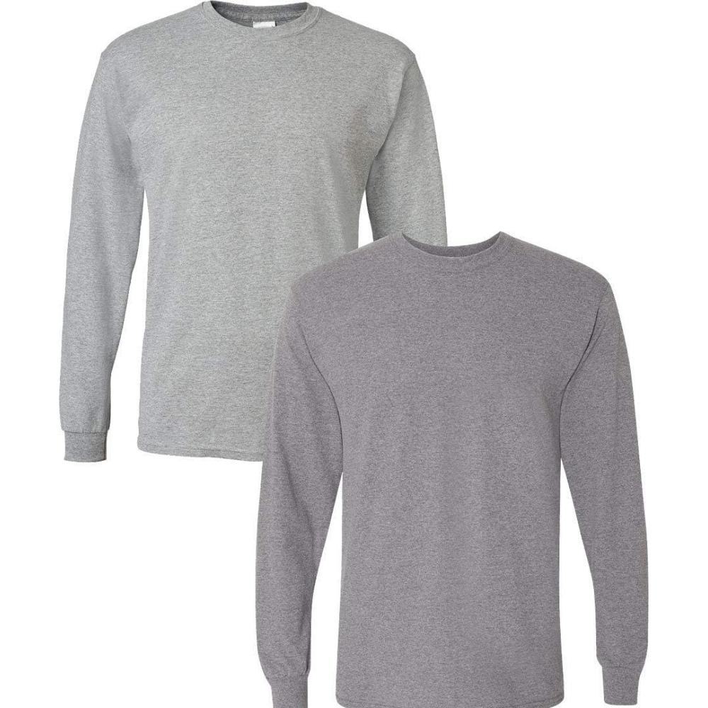 imageGildan Adult DryBlend Long Sleeve TShirt Style G8400 2PackSportgreygraphiteheather
