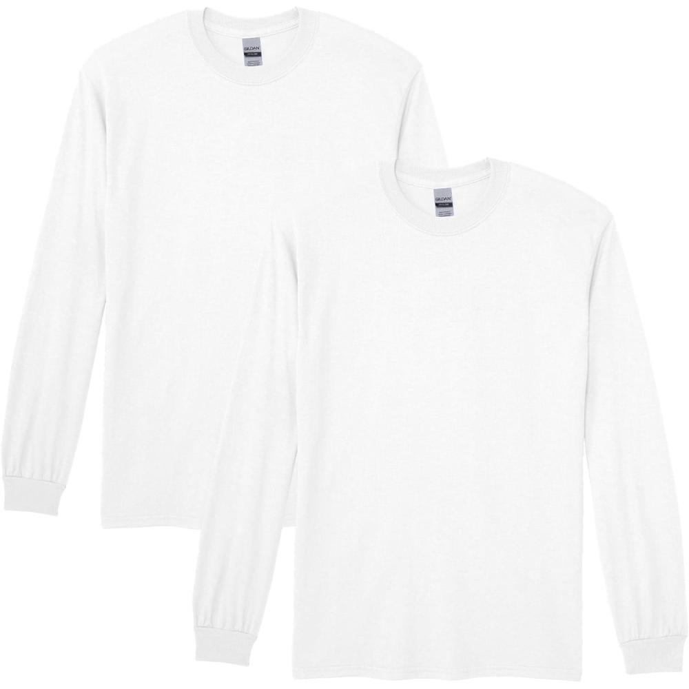 imageGildan Adult DryBlend Long Sleeve TShirt Style G8400 2PackWhite
