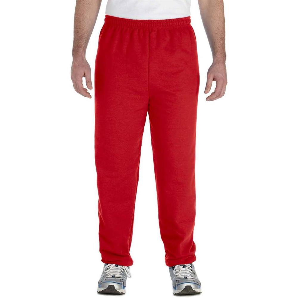 imageGildan Adult Fleece Elastic Bottom Sweatpants Style G18200Red