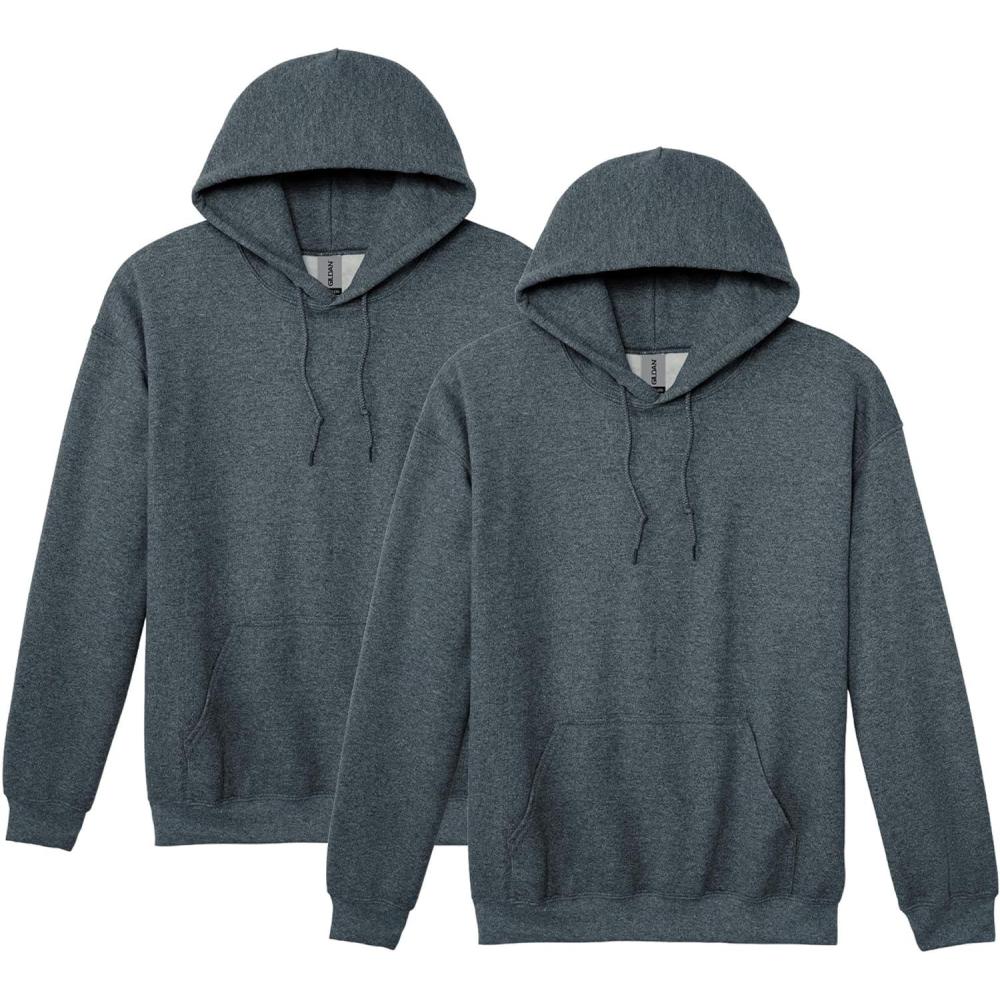 imageGildan Adult Fleece Hoodie Sweatshirt Style G18500 MultipackDark Heather 2pack