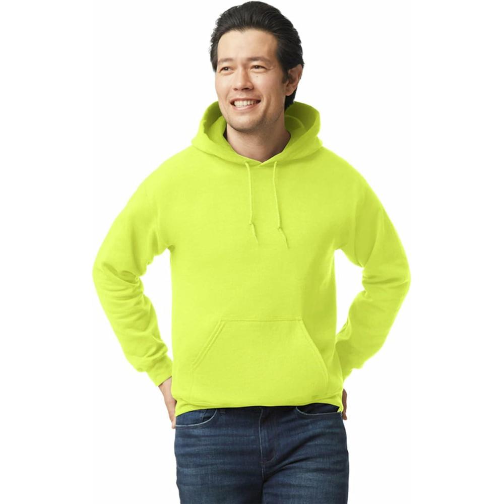 imageGildan Adult Fleece Hoodie Sweatshirt Style G18500 MultipackSafety Green 1pack