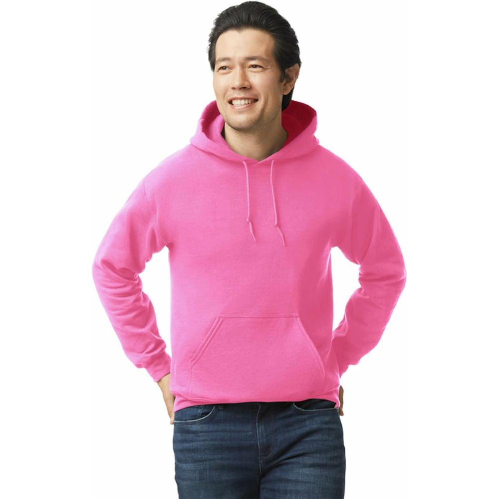 imageGildan Adult Fleece Hoodie Sweatshirt Style G18500 MultipackSafety Pink 1pack