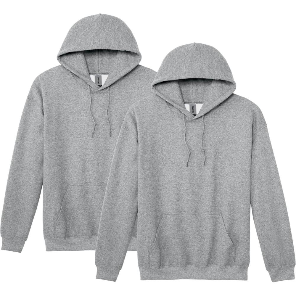 imageGildan Adult Fleece Hoodie Sweatshirt Style G18500 MultipackSport Grey 2pack