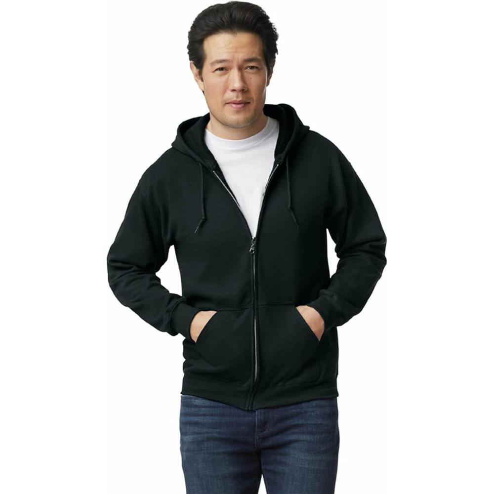imageGildan Adult Fleece Zip Hoodie Sweatshirt Style G18600 MultipackBlack 1pack