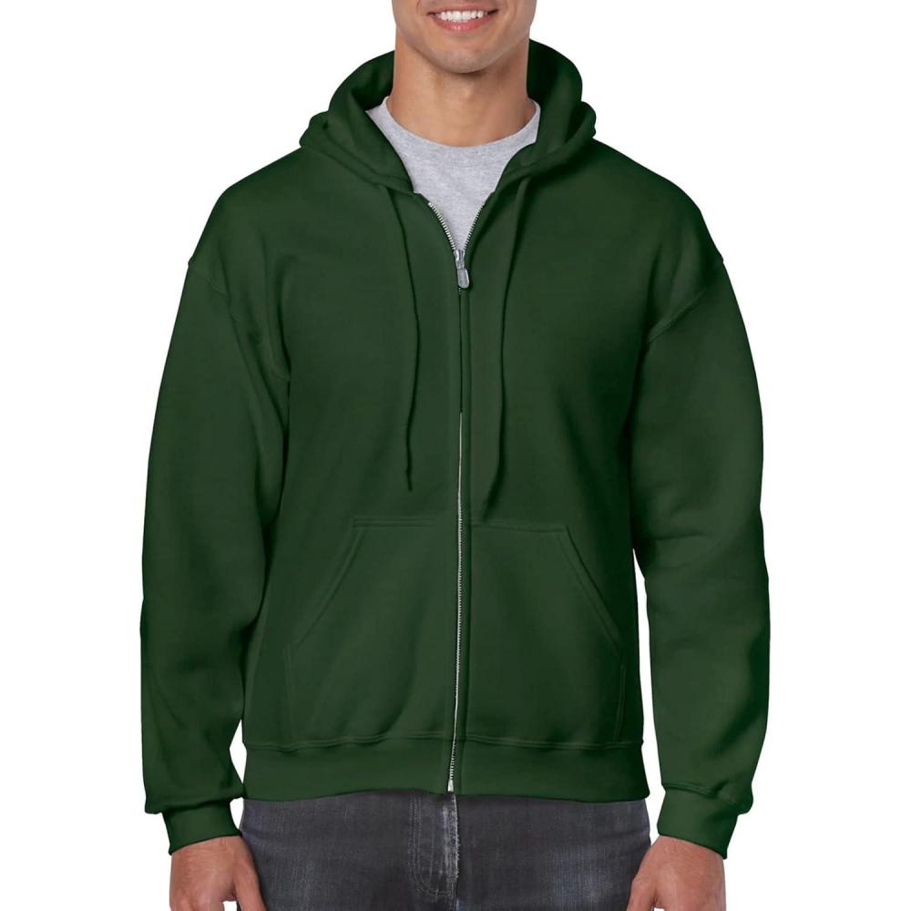 imageGildan Adult Fleece Zip Hoodie Sweatshirt Style G18600 MultipackGreen