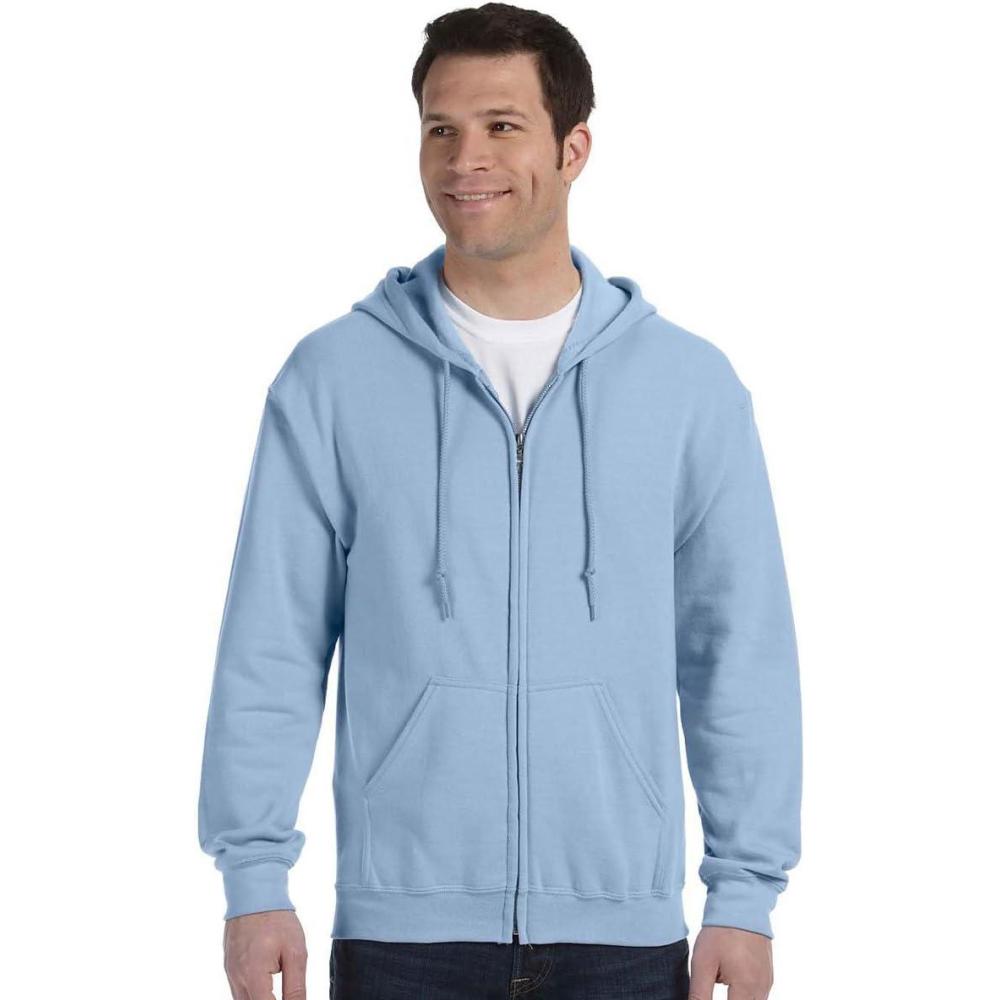 imageGildan Adult Fleece Zip Hoodie Sweatshirt Style G18600 MultipackLarge light Blue