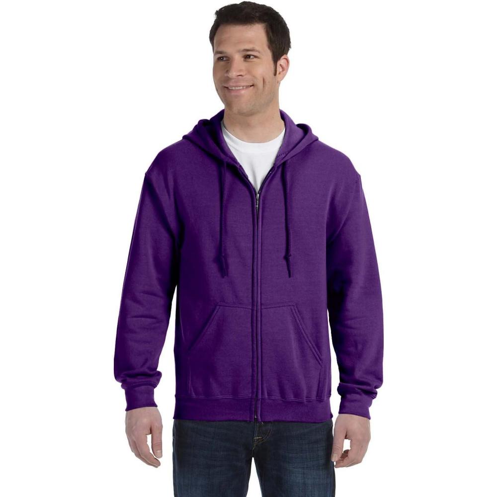 imageGildan Adult Fleece Zip Hoodie Sweatshirt Style G18600 MultipackPurple