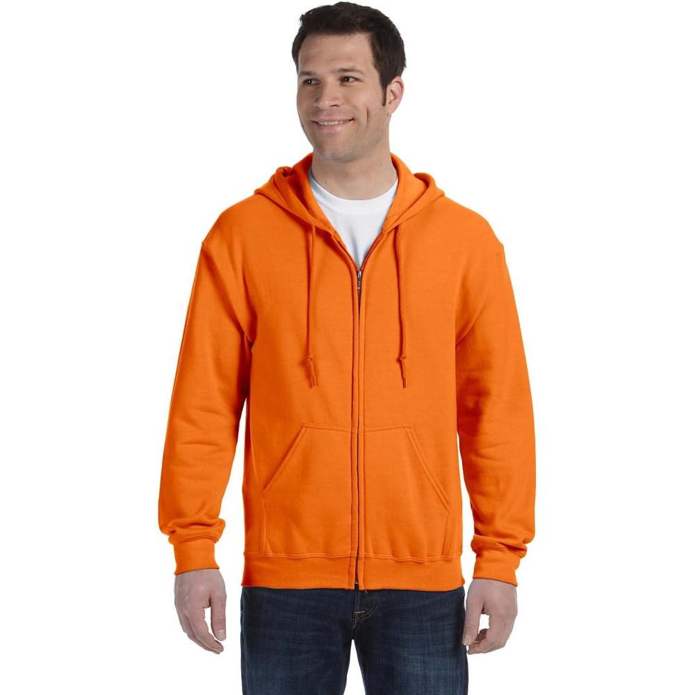 imageGildan Adult Fleece Zip Hoodie Sweatshirt Style G18600 MultipackS Orange